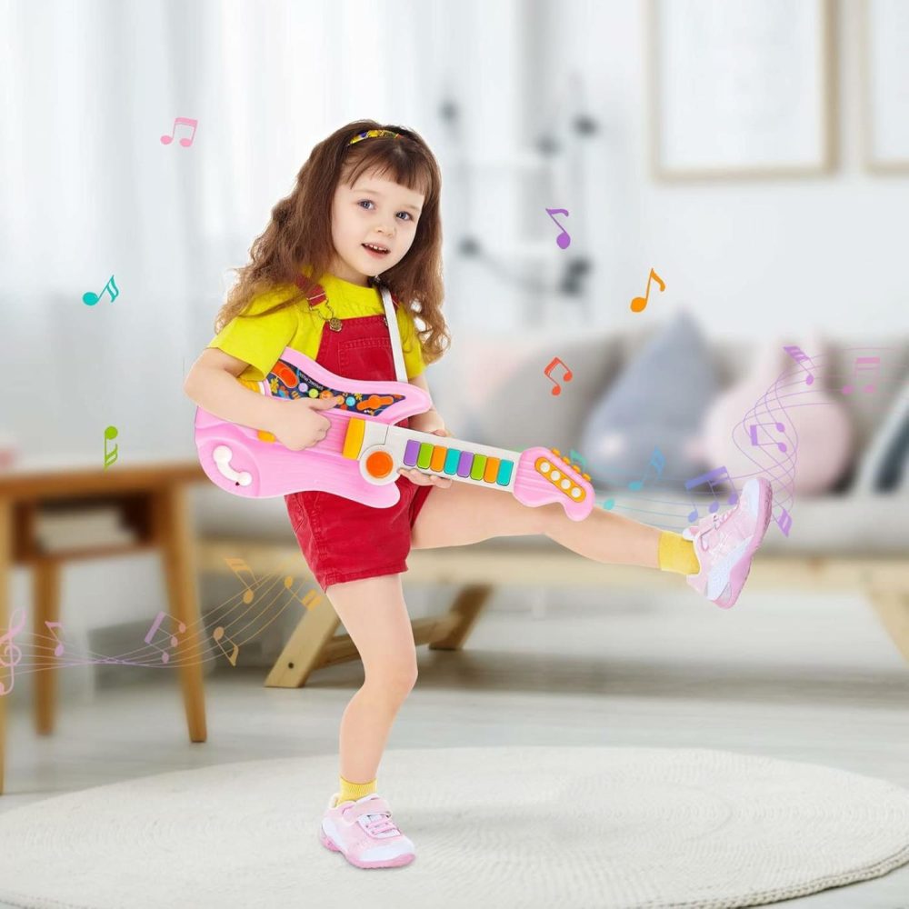 Kids Guitar   Kids Electric Guitar Toy Toddler Guitar With Piano Mode Baby Guitar Children Guitar With Strap And Lights Ideal For 3+ Year Old Boys Girls Birthday  |  Musical Toys All Toys