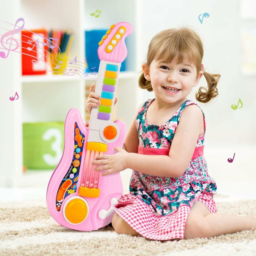 Kids Guitar   Kids Electric Guitar Toy Toddler Guitar With Piano Mode Baby Guitar Children Guitar With Strap And Lights Ideal For 3+ Year Old Boys Girls Birthday  |  Musical Toys All Toys