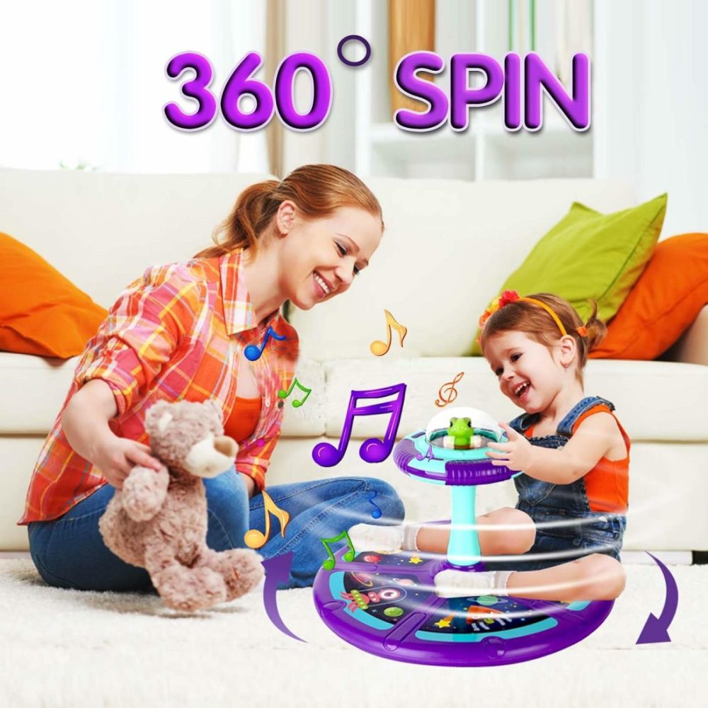 Kids Sit And Spin Toy,Set And Spin For Kids,Sit And Spin For Toddlers,Kids Spinning Seat,Toddler Sit And Spin,Led Lights&Music Toddler Toy Age1,2,3,4 Birthday Gift For Girl Boy18Month+,360° Spin  |  Spinning Tops All Toys Sit & Spin Toy a