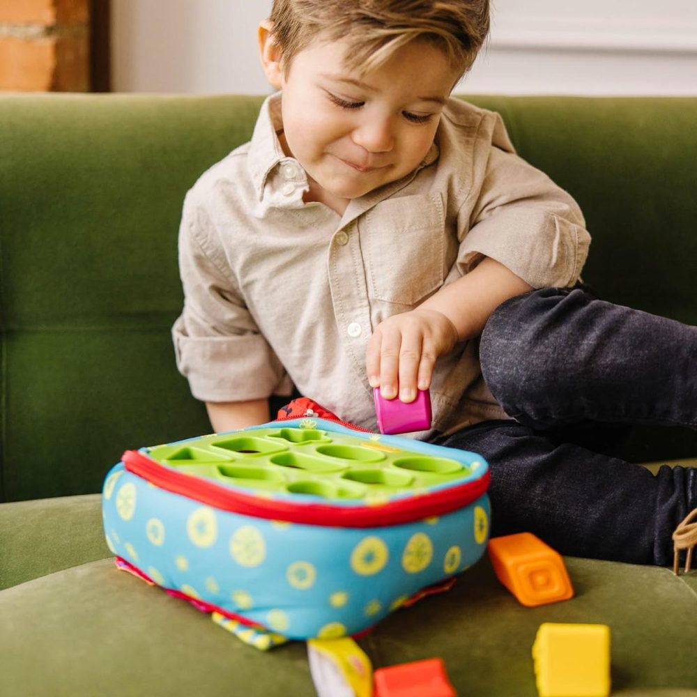 Kids Take-Along Shape Sorter Baby Toy With 2-Sided Activity Bag And 9 Textured Shape Blocks Sensory Toys  Travel Shape Sorter Toys For Toddlers And Infants  |  Sorting & Stacking Toys All Toys Sorting & Stacking Toys