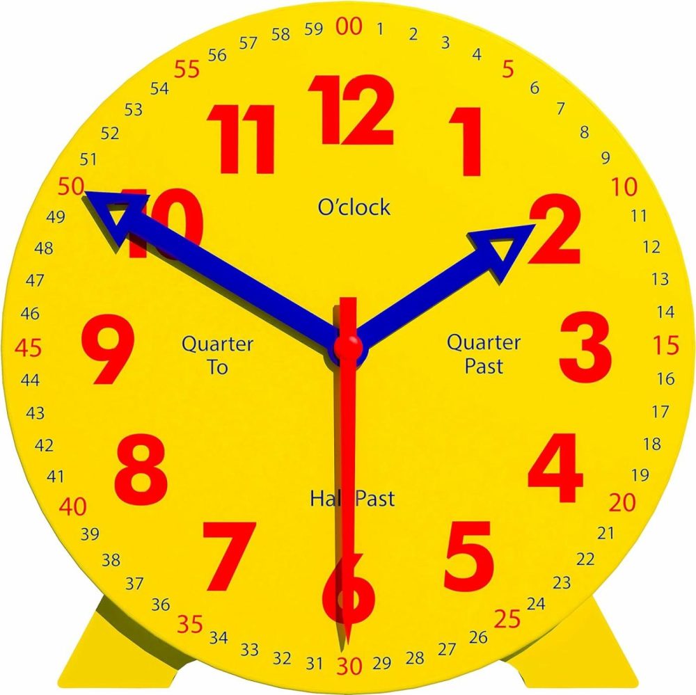 Kids Telling Time Practice Learning Clock  4 Inch Size Teaching Handheld Analog Clock  Geared Movement Makes Fingers Move Like Real Clocks  For School Classrooms And Homeschool Supplies  |  Teaching Clocks All Toys Teaching Clocks