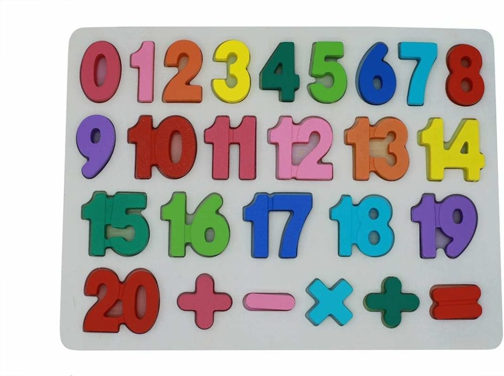 Kids Wooden 1-20 Number Chunky Puzzle Board Toys – Preschool Early Learning Toys 220X300X10Mm (Numbers Puzzle)  |  Sorting & Stacking Toys All Toys Sorting & Stacking Toys