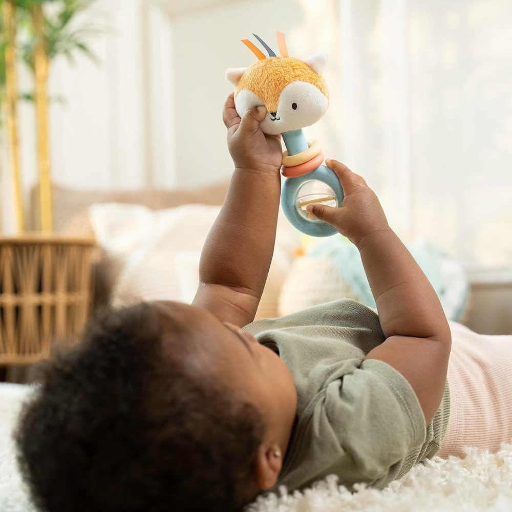 Kitt Ring Rattle For Baby  Plant-Based And Bpa-Free Materials  Kitt The Fox Character Plush Head  |  Rattles & Plush Rings All Toys Kitt the Fox