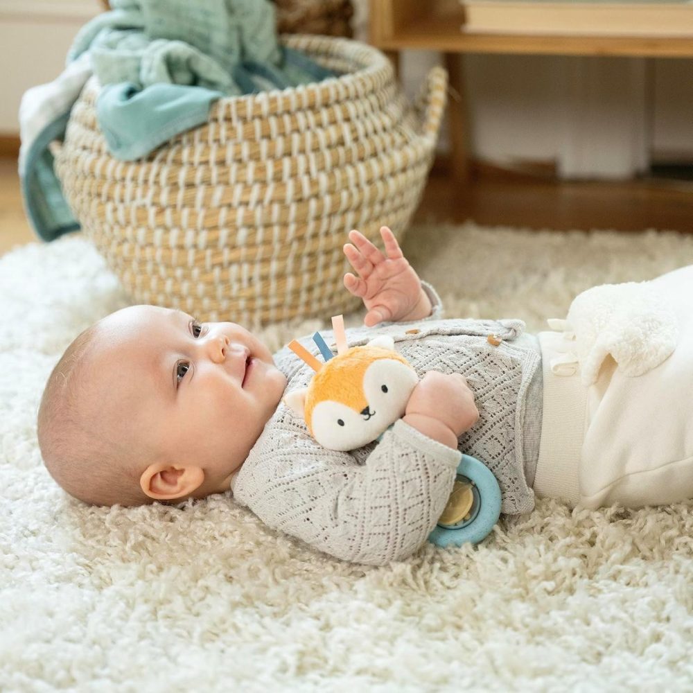 Kitt Ring Rattle For Baby  Plant-Based And Bpa-Free Materials  Kitt The Fox Character Plush Head  |  Rattles & Plush Rings All Toys Kitt the Fox