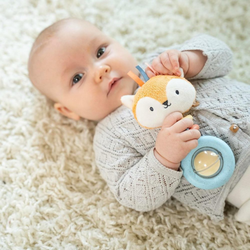 Kitt Ring Rattle For Baby  Plant-Based And Bpa-Free Materials  Kitt The Fox Character Plush Head  |  Rattles & Plush Rings All Toys Kitt the Fox