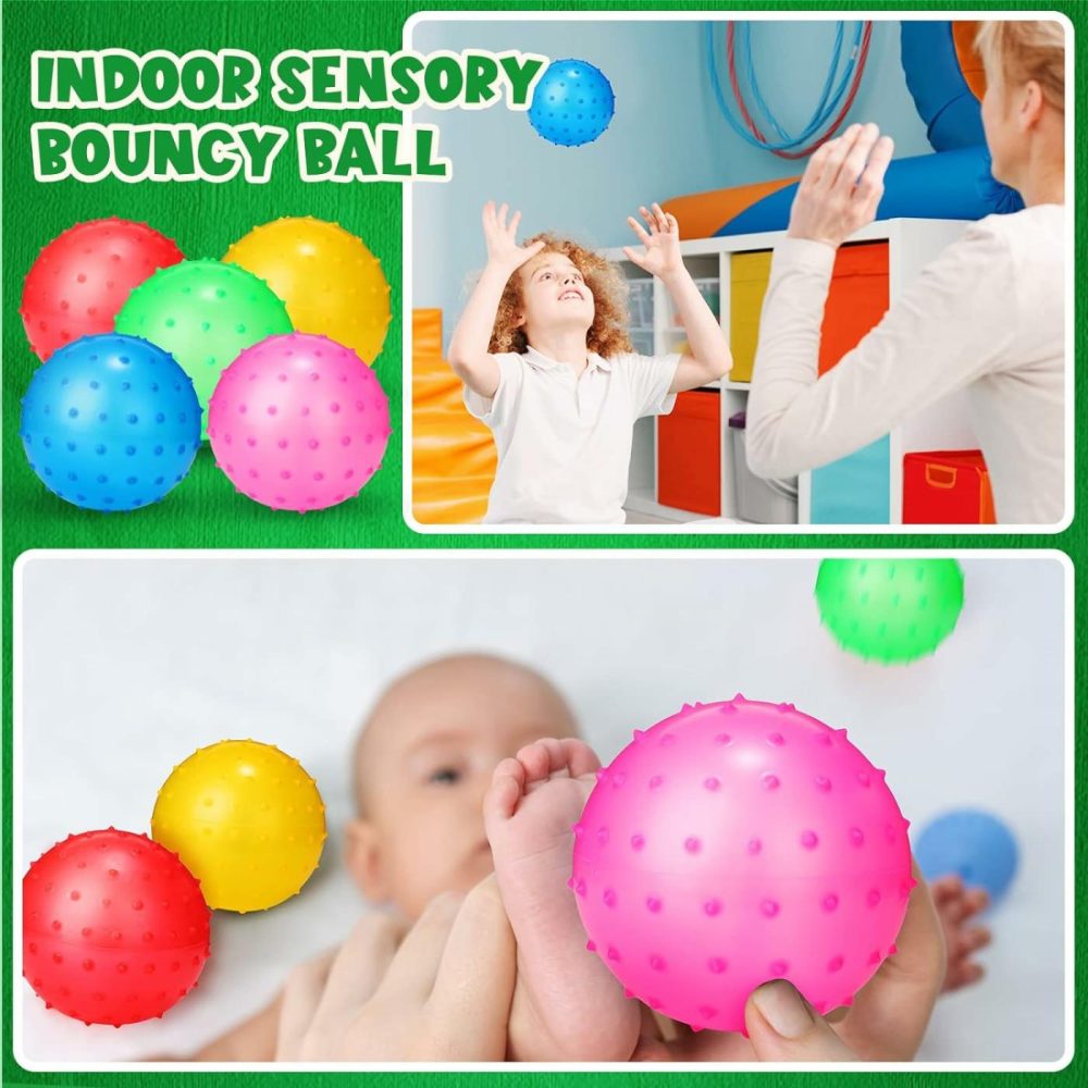 Knobby Balls Spiky Bounce Ball Toy Large Bouncy Balls Bulk Inflatable Sensory Balls Soft Massage Stress Plastic Balls For School Party Play Outdoor Indoor  |  Balls All Toys Balls