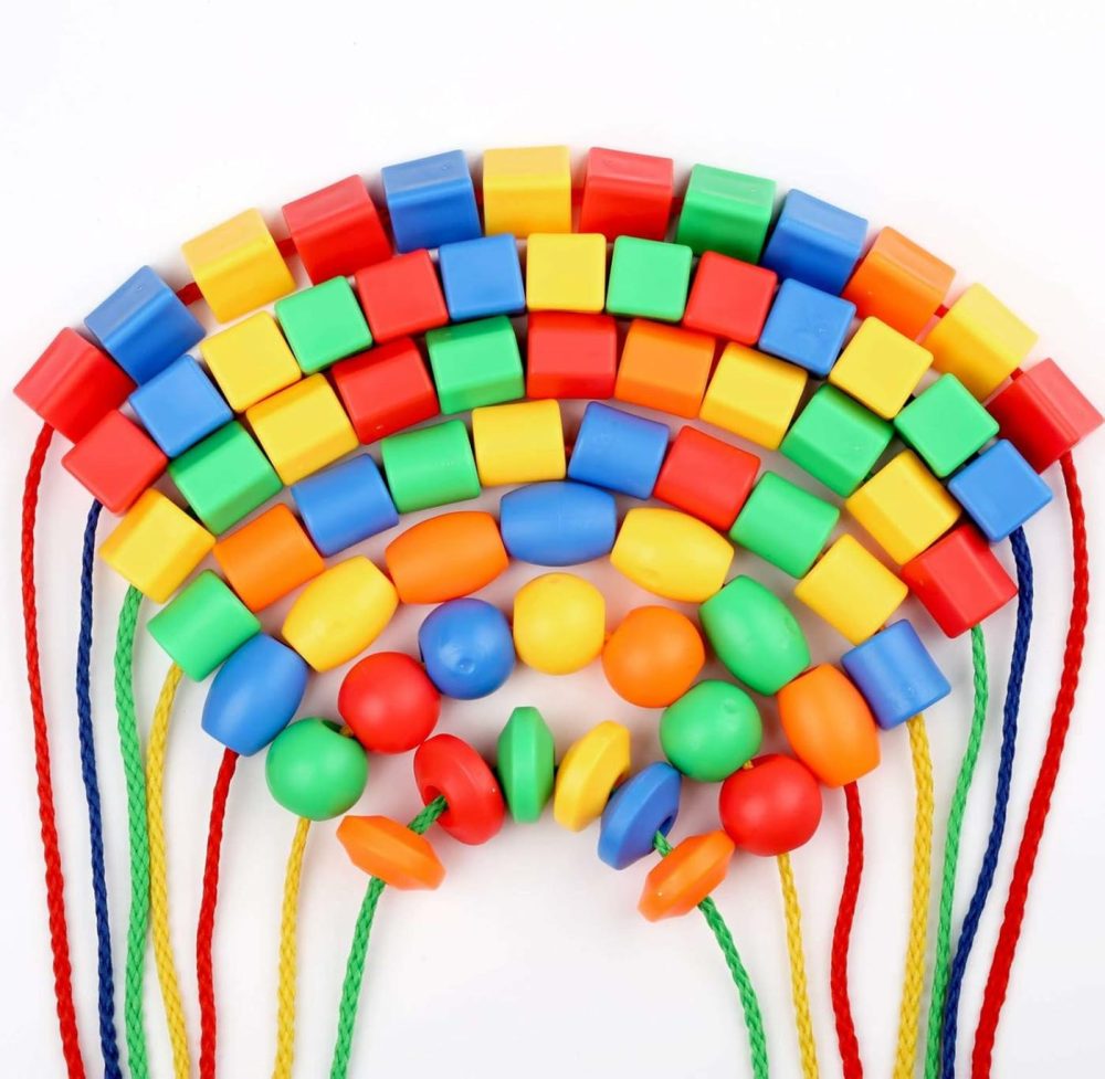 Lacing Beads For Kids – 70Pcs Threading Beads Occupational Therapy Toys For Kids Fine Motor Skills Developmental Activity Ot Toys  |  Sorting & Stacking Toys All Toys Sorting & Stacking Toys