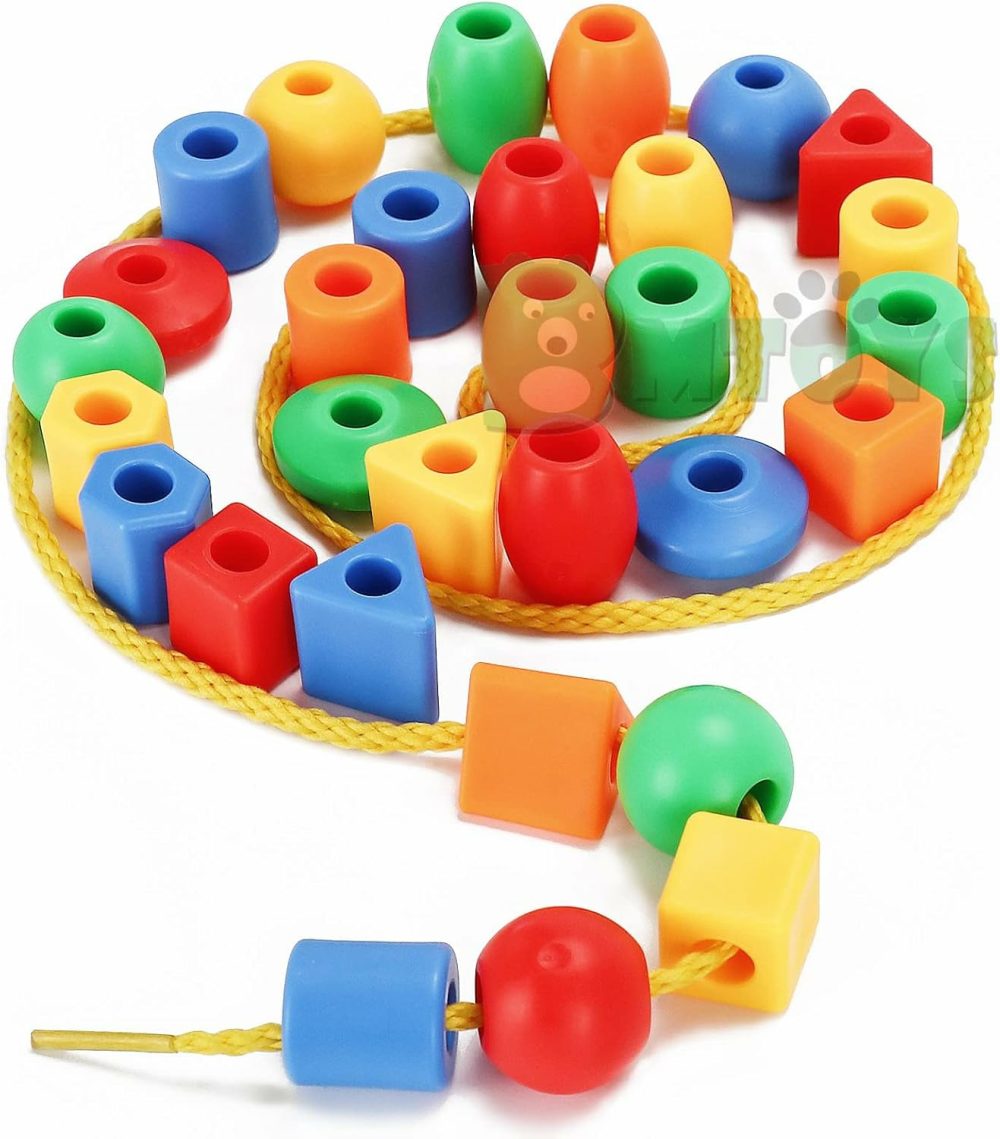 Lacing Beads For Kids – 70Pcs Threading Beads Occupational Therapy Toys For Kids Fine Motor Skills Developmental Activity Ot Toys  |  Sorting & Stacking Toys All Toys Sorting & Stacking Toys