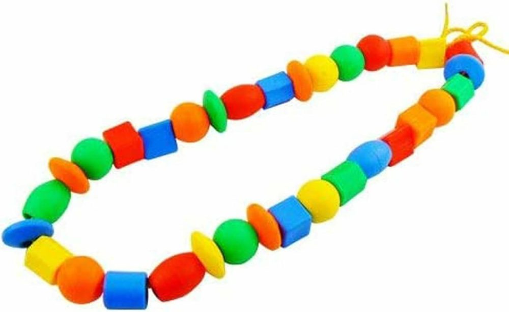 Lacing Beads For Toddlers (60 Stringing Beads,4 Strings) -Educational Montessori Preschool Activities,Toddler Sensory Occupational Therapy Toys Autism Ot (With Storage Bag)  |  Sorting & Stacking Toys All Toys Multicolor