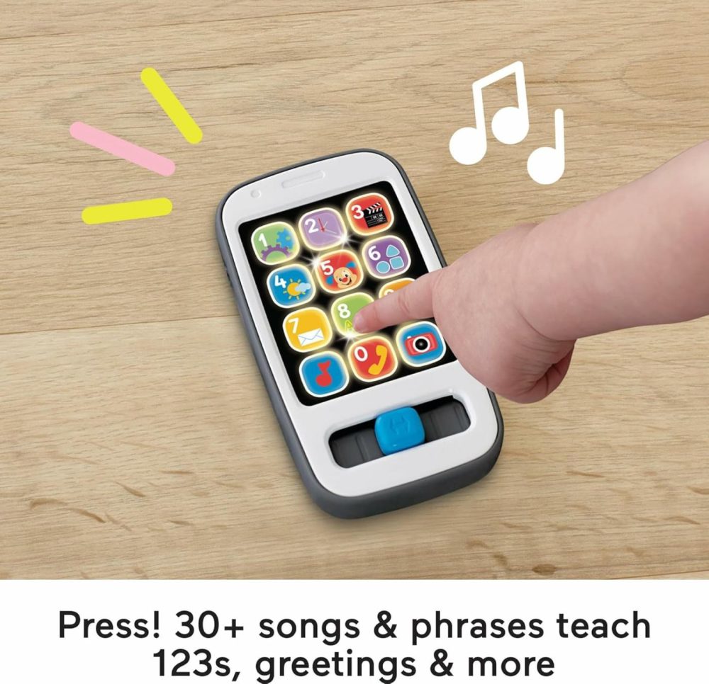 Laugh & Learn Baby & Toddler Toy Smart Phone With Music Lights & Learning Songs For Ages 6+ Months  Gray  |  Electronic Early Development Toys All Toys Electronic Early Development Toys