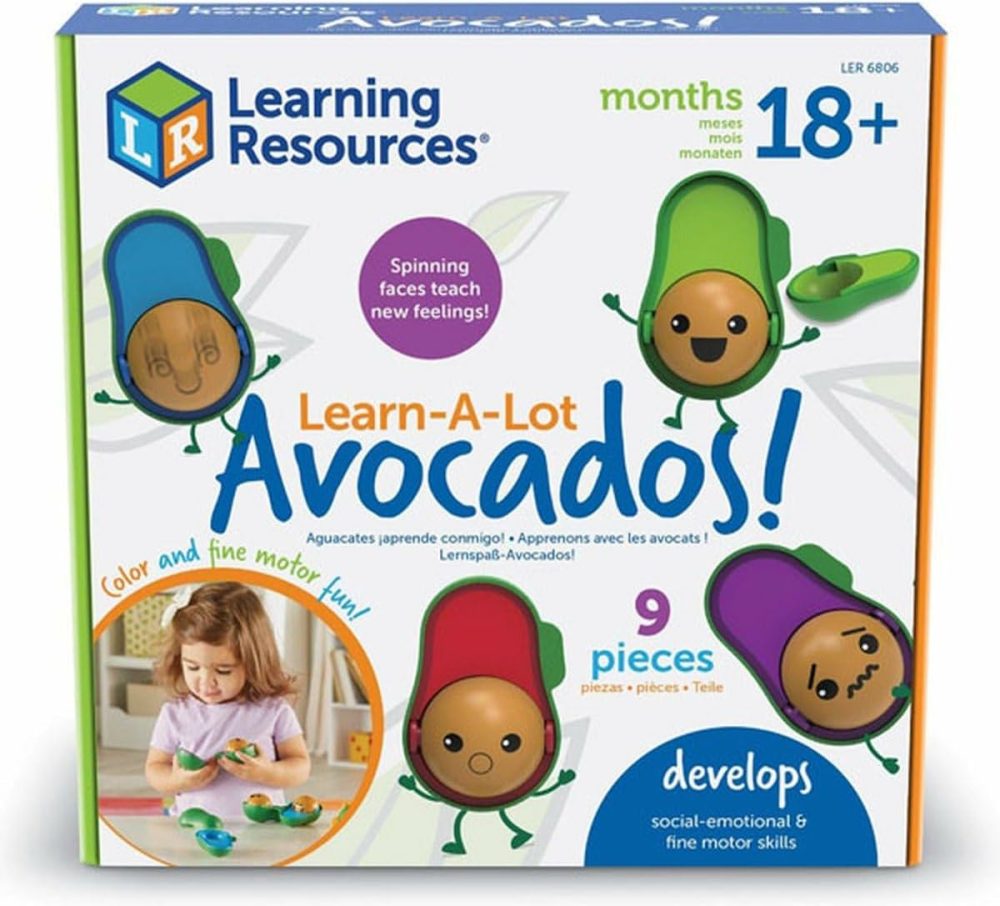 Learn-A-Lot Avocados – 9 Pieces  Ages 18+ Months Toddler Social Emotional Learning Toys  Develops Fine Motor Skills  Toddler Learning Toys  |  Sorting & Stacking Toys All Toys Sorting & Stacking Toys