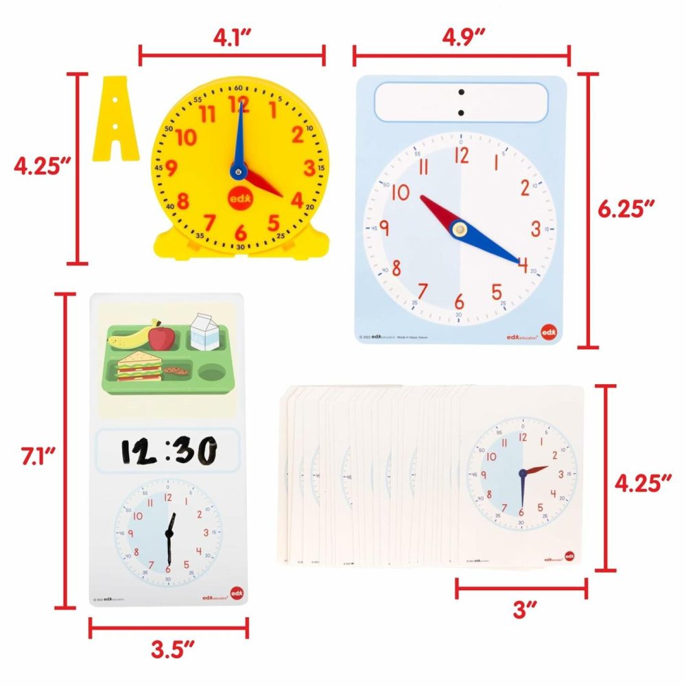 Learning Clock Activity Set – 8 Double-Sided Activity Cards And 25 Flashcards – Digital And Analog Teaching Clocks For Kids  |  Teaching Clocks All Toys Teaching Clocks