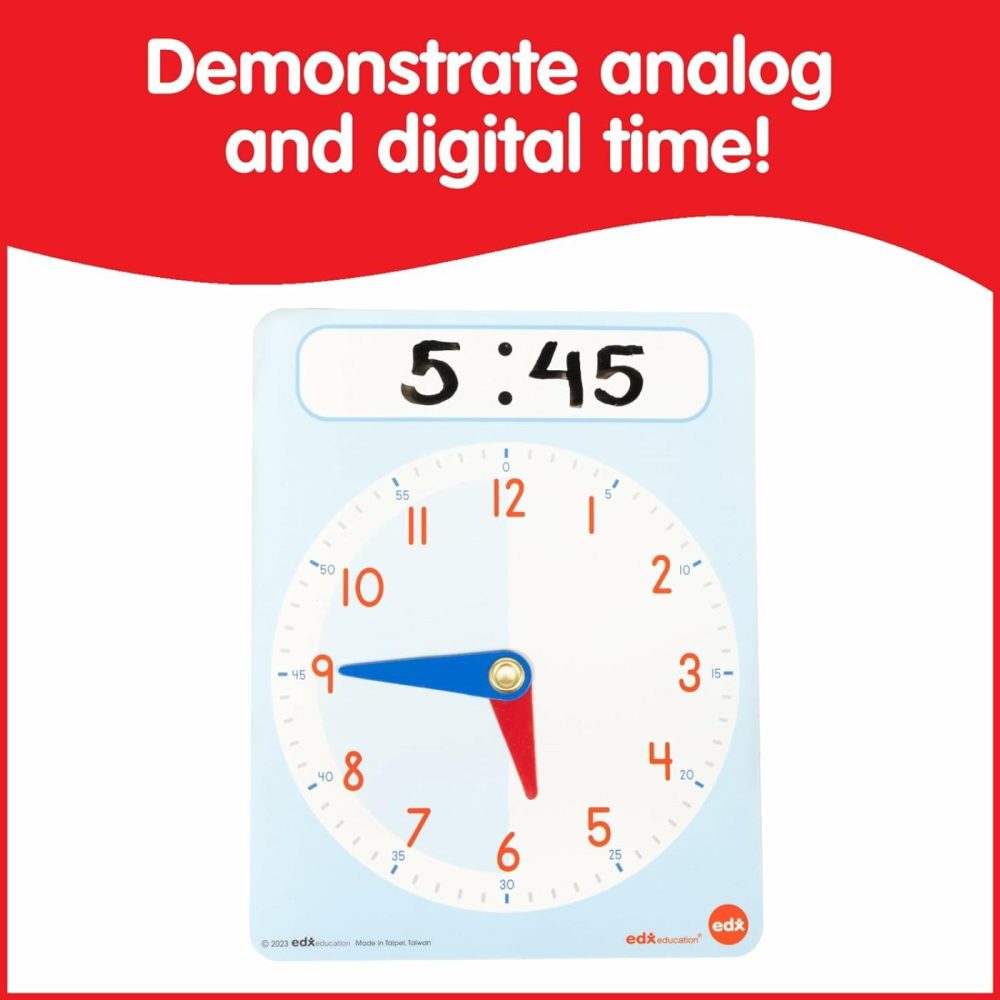 Learning Clock Activity Set – 8 Double-Sided Activity Cards And 25 Flashcards – Digital And Analog Teaching Clocks For Kids  |  Teaching Clocks All Toys Teaching Clocks