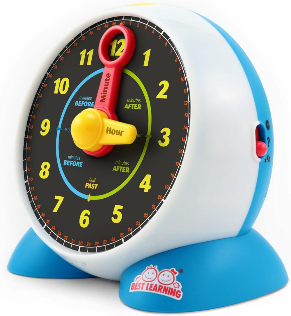 Learning Clock – Educational Talking Learn To Tell Time Teaching Light-Up Toy With Quiz And Music Sleep Mode – Toddlers & Kids Ages 3  4  5  6 Years Old Boy And Girl Gift For Birthdays  |  Teaching Clocks All Toys Teaching Clocks