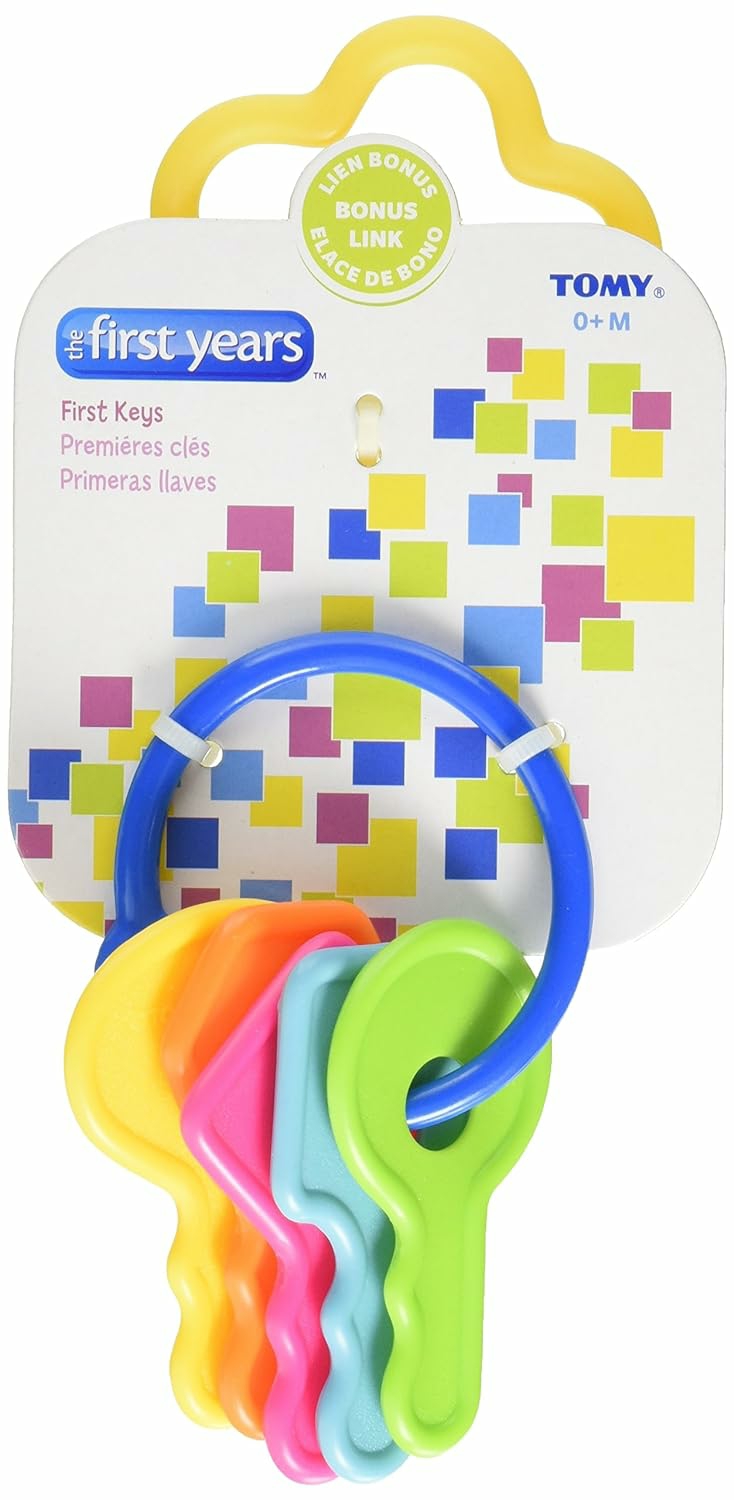 Learning Curve First Keys Teether  |  Teethers All Toys Light Blue, Blue, Yellow, Orange, Green