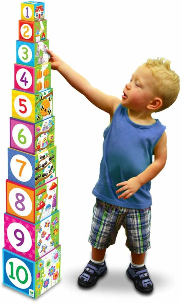 Learning Journey International Llc Play & Learn – Stacking Cubes – Stem Toddler Toys & Gifts For Boys & Girls Ages 12 Months And Up – Mind Building Developmental Learning Toy  Multi (100257)  |  Sorting & Stacking Toys All Toys Sorting & Stacking Toys