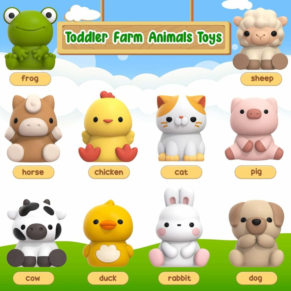 Learning Toy For Toddlers 1 2 3 Year Old  10 Farm Animal Toys & 10 Barns  Counting  Matching & Sorting Montessori Educational Sensory Toys  Christmas Birthday Easter Gift For Baby Boy Girl 1-3  |  Sorting & Stacking Toys Sorting & Stacking Toys