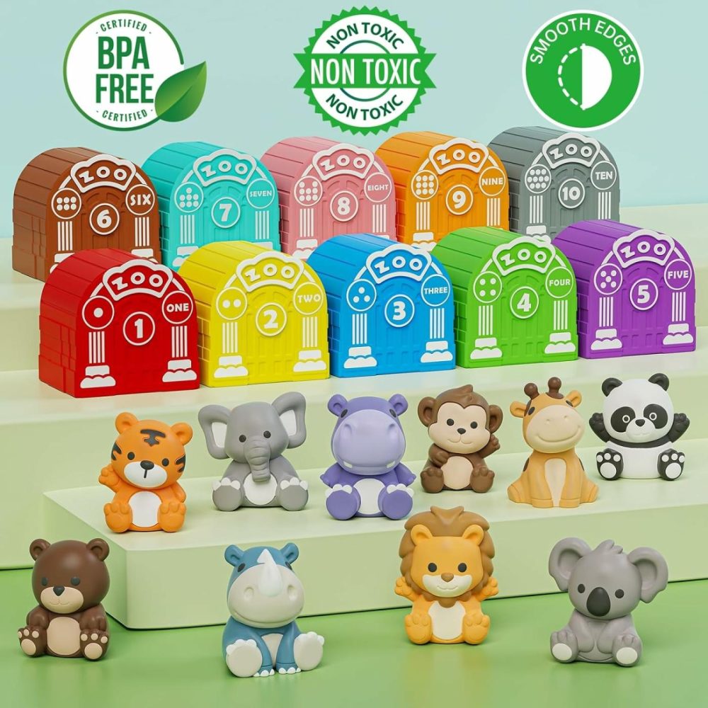 Learning Toy For Toddlers 1 2 3 Year Old  Montessori Educational Counting  Matching & Sorting Sensory Toys  10 Safari Animals & 10 Zoos  Birthday Easter Gift For Baby Boy Girl Age 12-18 Months  |  Sorting & Stacking Toys All Toys Sorting & Stacking Toys