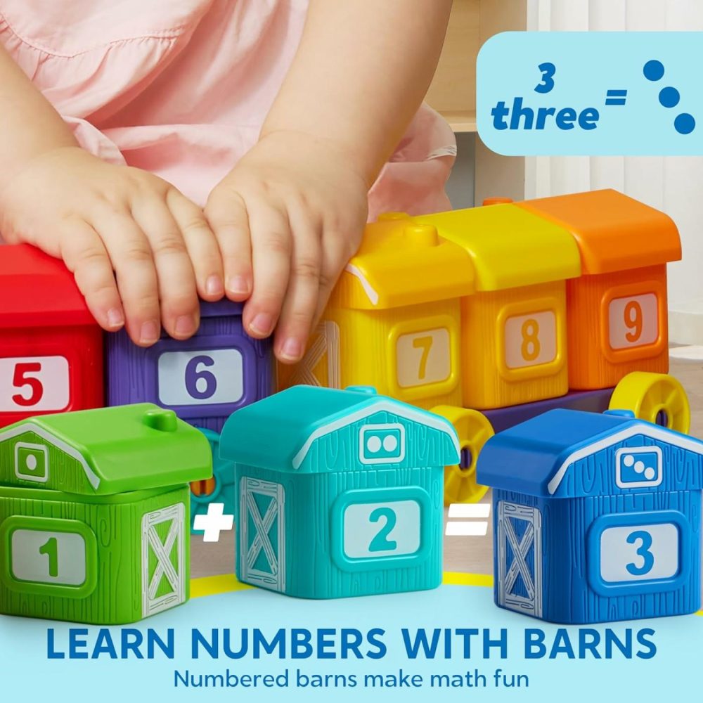 Learning Toy For Toddlers 1 2 3 Years Old  Counting  Matching & Sorting Montessori Learning Farm Train Including 9 Farm Animals And 1 Farmer  Christmas Birthday Gift For Baby Boys Girls  |  Early Development & Activity Toys All Toys Early Development & Activity Toys