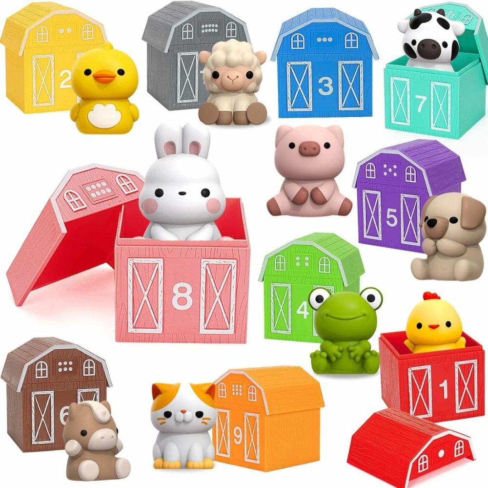 Learning Toys For 1,2,3 Year Old Toddlers  20Pcs Farm Animals Toys Montessori Counting  Matching & Sorting Fine Motor Games  Christmas Birthday Easter Gift For Baby Boys Girls Age 12-18 Months  |  Sorting & Stacking Toys All Toys Sorting & Stacking Toys