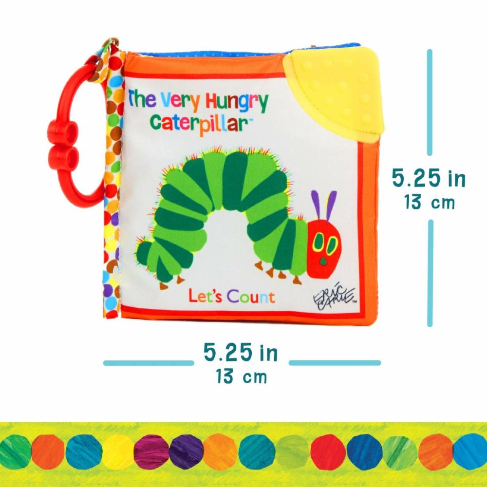 Let’s Count Soft Book – World Of Eric Carle The Very Hungry Caterpillar Baby On The Go Clip Teething Crinkle Soft Sensory Book For Babies  5.25X5.25 Inch  |  Teethers All Toys Teethers