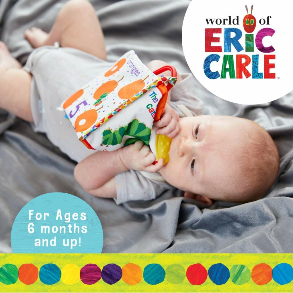 Let’s Count Soft Book – World Of Eric Carle The Very Hungry Caterpillar Baby On The Go Clip Teething Crinkle Soft Sensory Book For Babies  5.25X5.25 Inch  |  Teethers All Toys Teethers