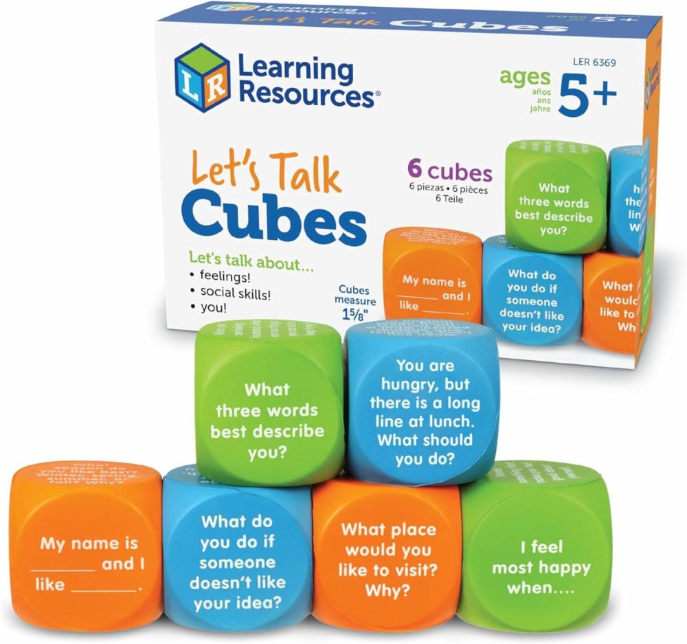 Let’s Talk! Cubes  6 Cubes With 36 Prompts  Ages 5+,Conversation Cubes  Sel & Autism Therapy,Back To School Supplies,Teacher Supplies  |  Activity Cubes Activity Cubes Activity Cubes