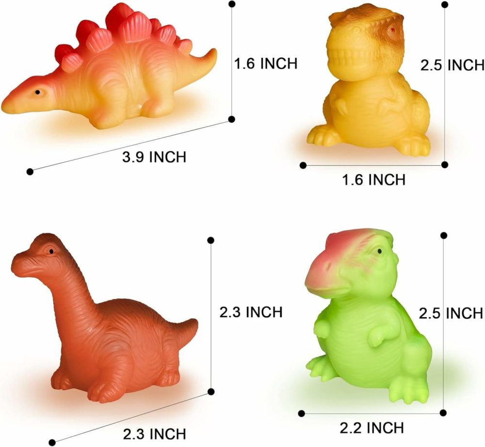 Light Up Bath Toys,6 Packs Floating Dinosaur Bathtub Toys For Toddlers,No Hole Baby Bath Toys For Kids,Great Birthday Christmas Easter For Boy And Girl Preschool  |  Bath Toys All Toys Bath Toys