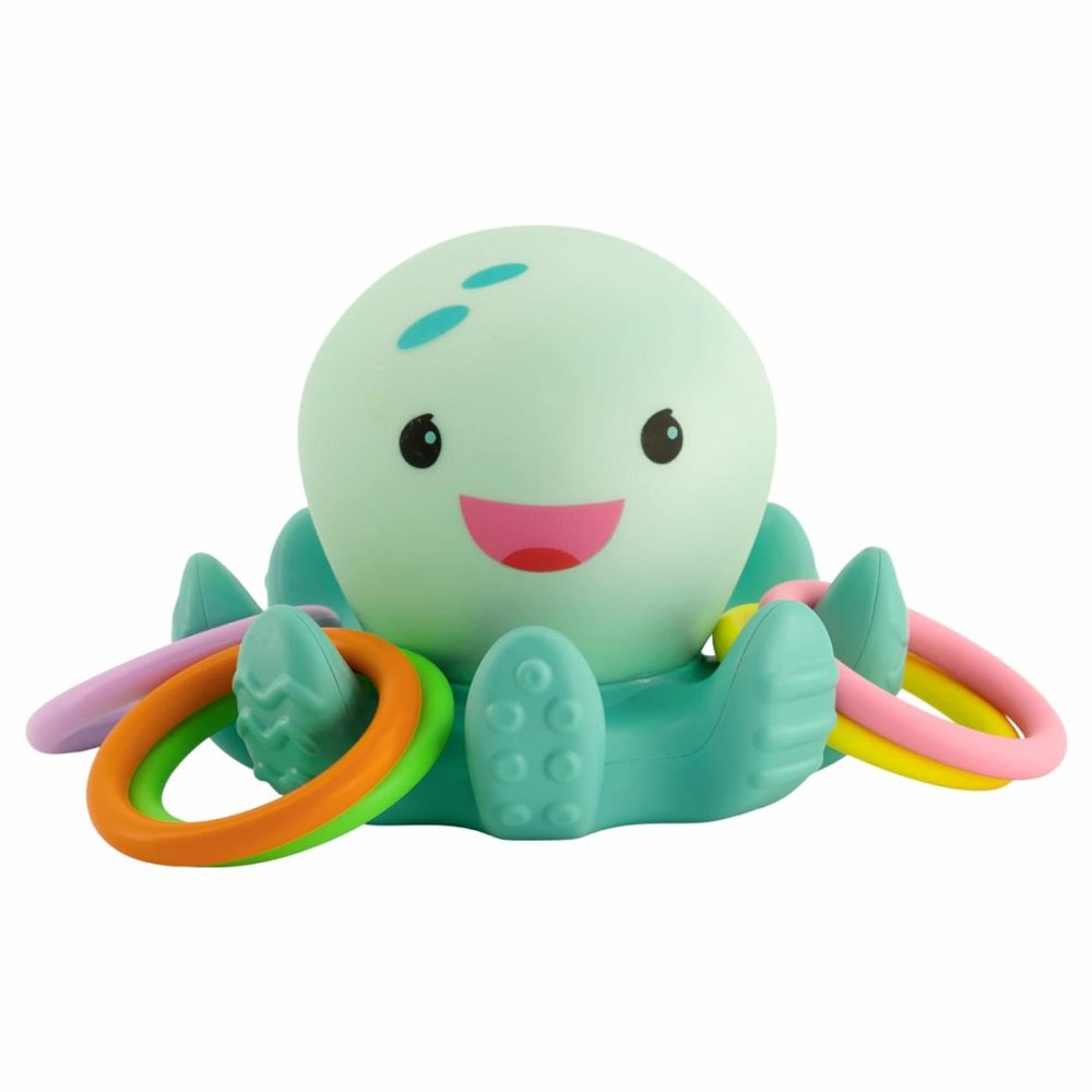 Light Up Ring Catcher – Illuminating Octopus With Five Tossing Rings For Fine & Gross Motor Skills In Babies & Toddlers  6M+  |  Bath Toys All Toys Bath Toys