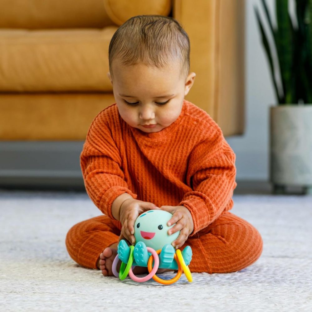 Light Up Ring Catcher – Illuminating Octopus With Five Tossing Rings For Fine & Gross Motor Skills In Babies & Toddlers  6M+  |  Bath Toys All Toys Bath Toys