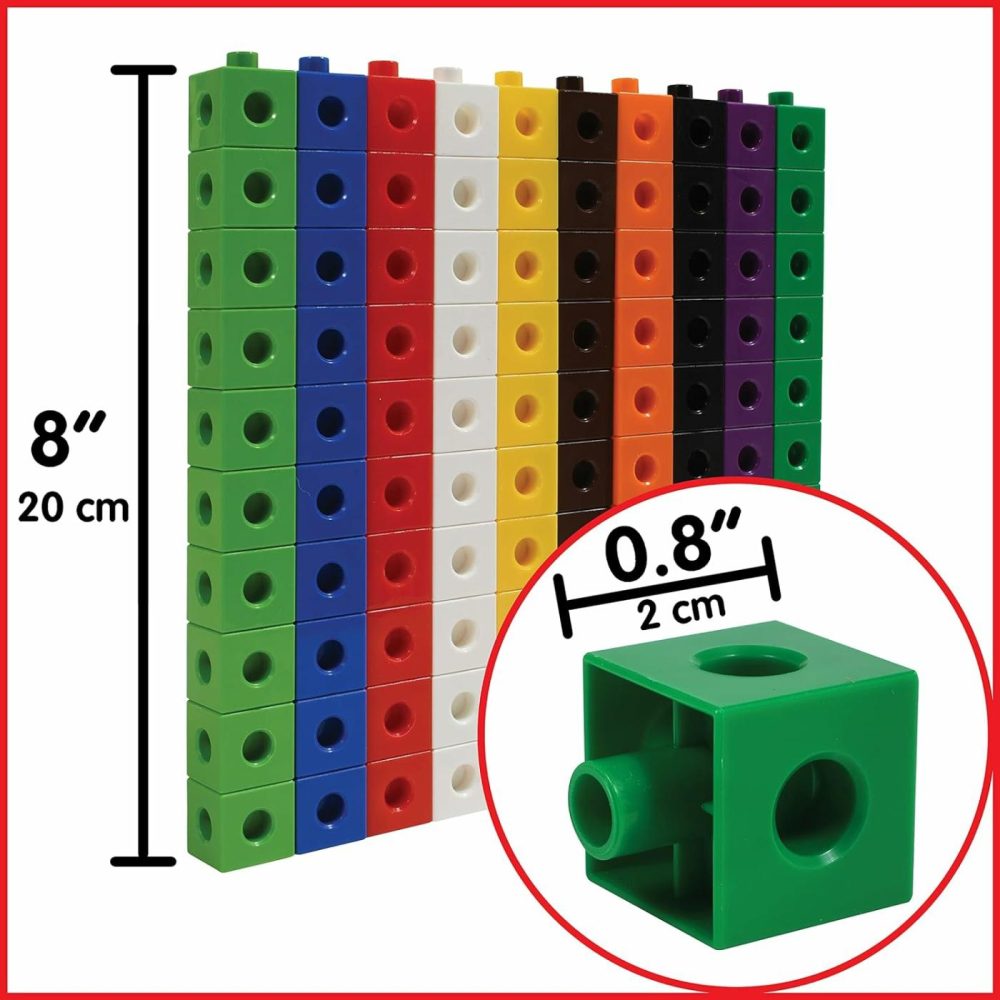 Linking Cubes – Set Of 100 – Connecting And Counting Snap Blocks For Construction And Early Math – For Preschool And Elementary Aged Kids  |  Sorting & Stacking Toys All Toys Sorting & Stacking Toys