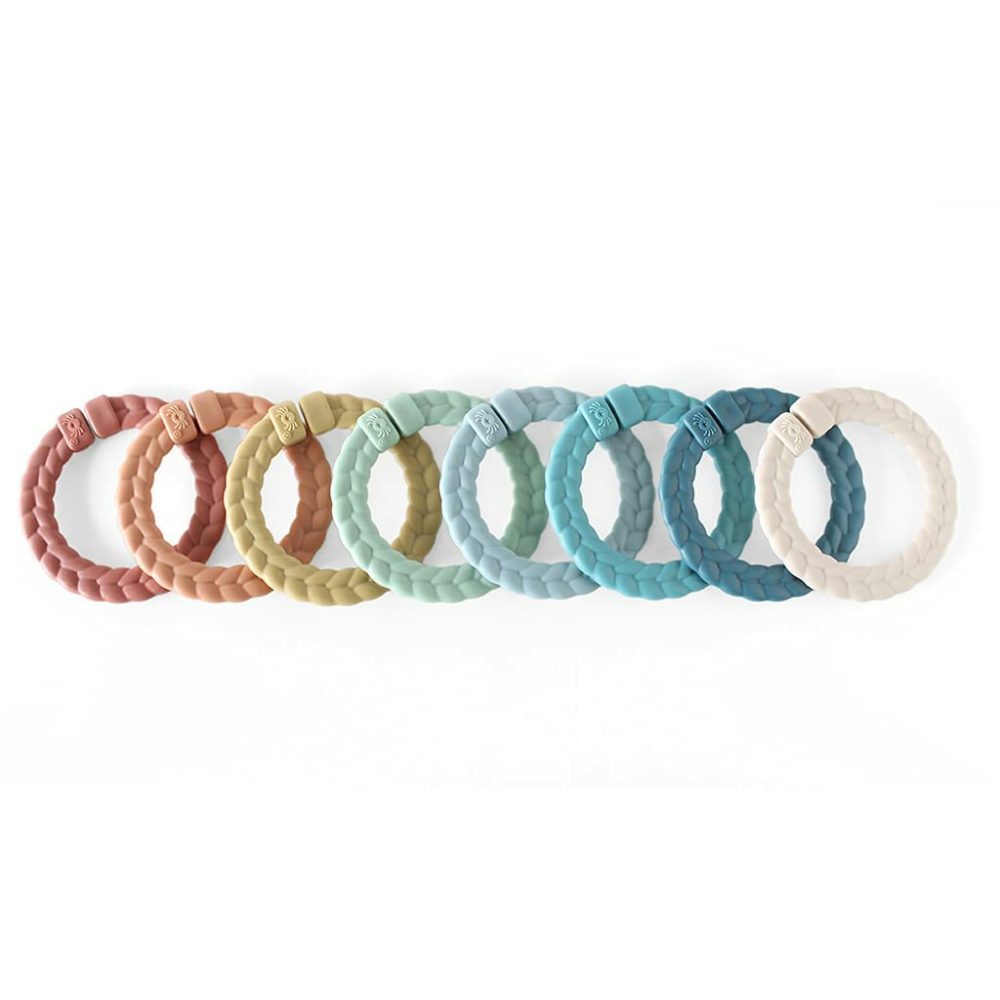 Linking Ring Set; Set Of 8 Braided  Rainbow-Colored Versatile Linking Rings; Attach To Baby’s Car Seat  Stroller & Activity Gym To Keep Toys Nearby; Rainbow  |  Car Seat & Stroller Toys All Toys Car Seat & Stroller Toys