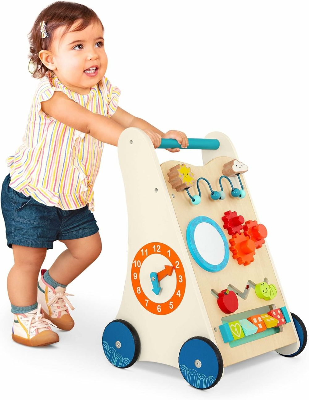 Little Learning Steps- Wooden Activity Walker – 7 Educational Activities – Learning & Walking Toy For Toddlers – Stand  Push  Walk – 1 Year +  |  Push & Pull Toys All Toys Push & Pull Toys