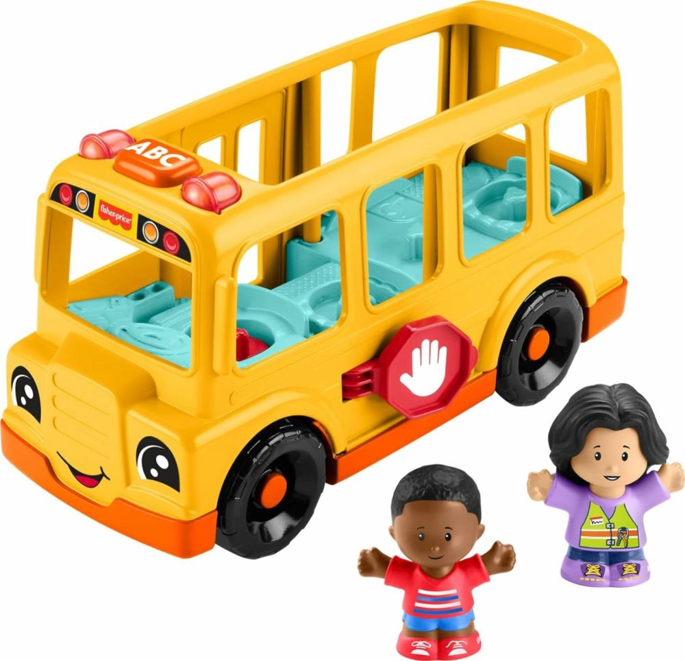 Little People Toddler Toy School Bus Musical Push-Along Vehicle With 2 Figures For Pretend Play Ages 1+ Years  |  Push & Pull Toys All Toys Push & Pull Toys