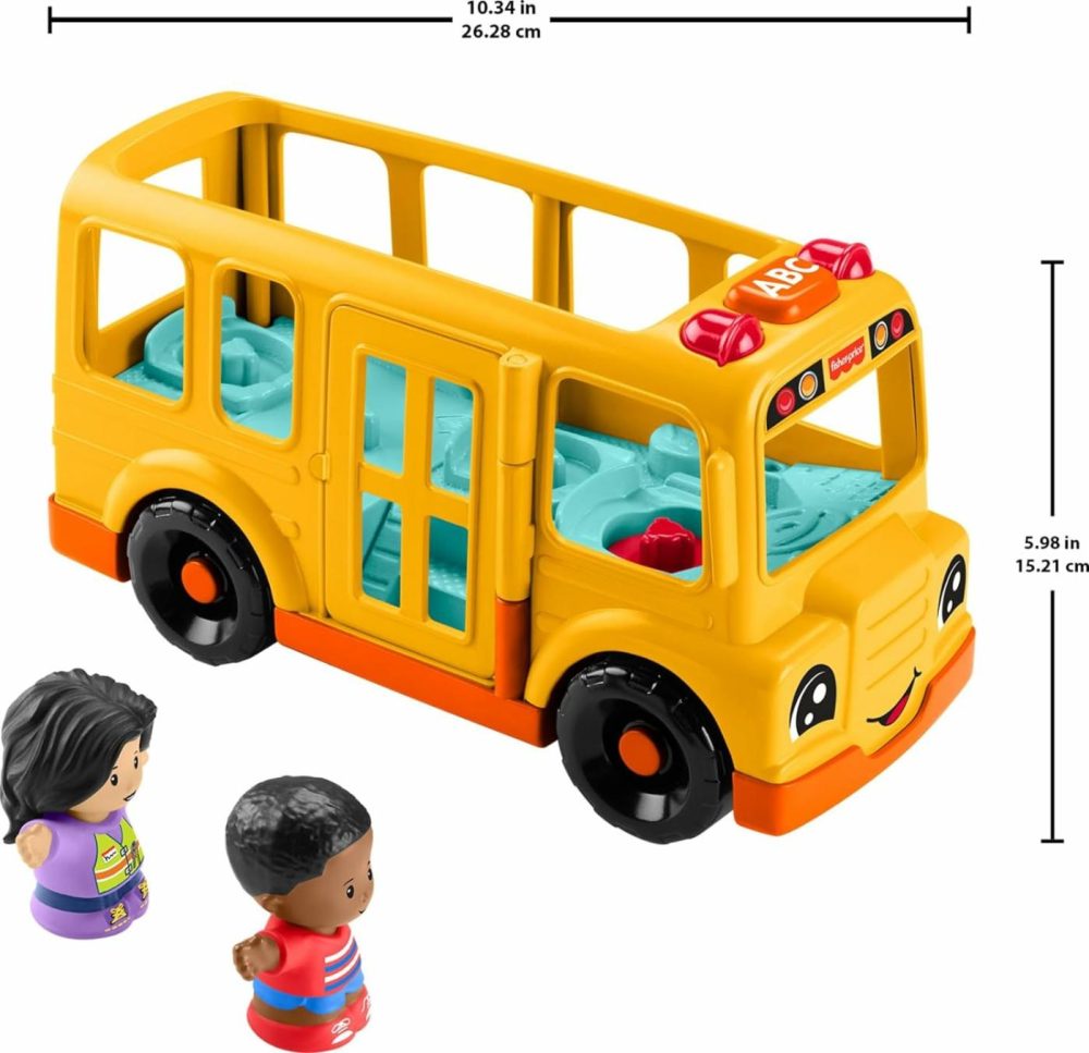 Little People Toddler Toy School Bus Musical Push-Along Vehicle With 2 Figures For Pretend Play Ages 1+ Years  |  Push & Pull Toys All Toys Push & Pull Toys