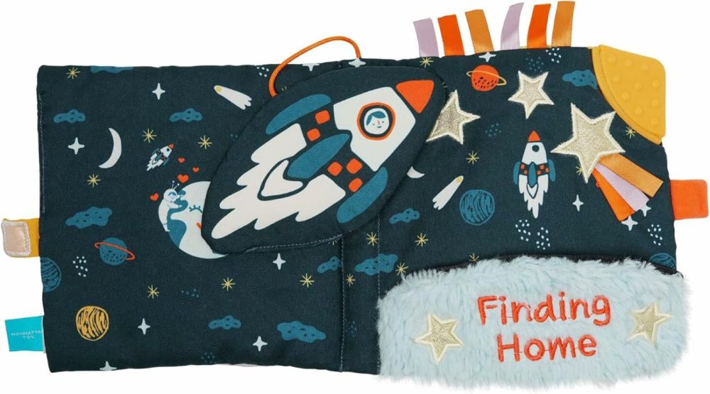 Little Rocket Finds Home Soft Activity Crinkle Book For Baby & Toddler With Tethered Characters Small  |  Teethers All Toys Teethers