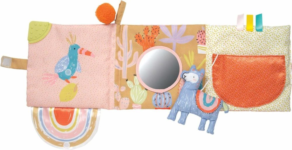 Llama Themed Soft Baby Activity Book With Squeaker  Crinkle Paper And Baby-Safe Mirror Small  |  Teethers All Toys Teethers