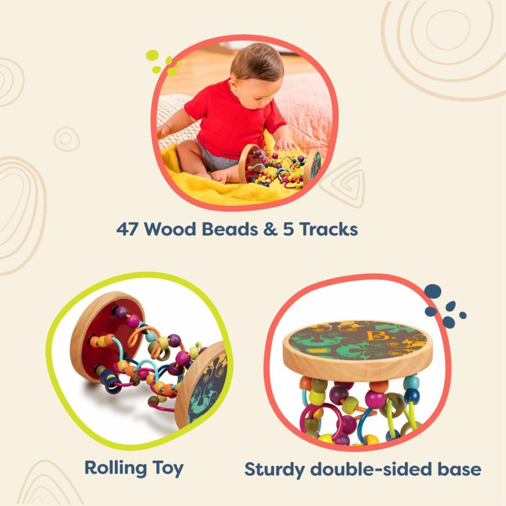 Loopty Lo Wooden Rolling Toy – Developmental Bead Maze – Wooden Wire Maze – Crawling Rolling Toy- 47 Beads & 5 Mazes – Classic Toy For Babies  Toddlers  Kids – Quality Wood – 18 Months +  |  Bead Mazes All Toys Bead Mazes