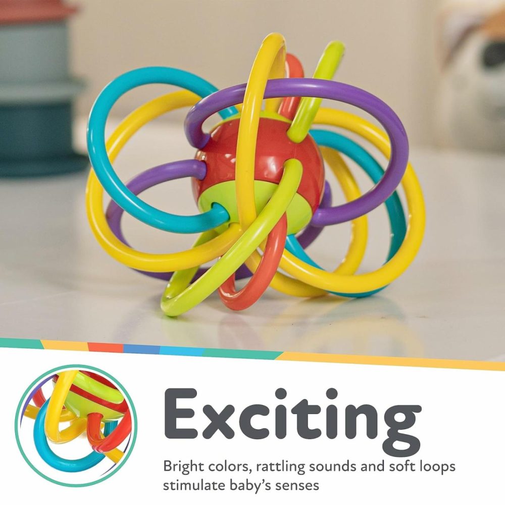 Lots A Loops Sensory Multicolor Teether And Baby Rattle Toy – 3+ Months – Baby Teething Toy  |  Rattles & Plush Rings All Toys Multi