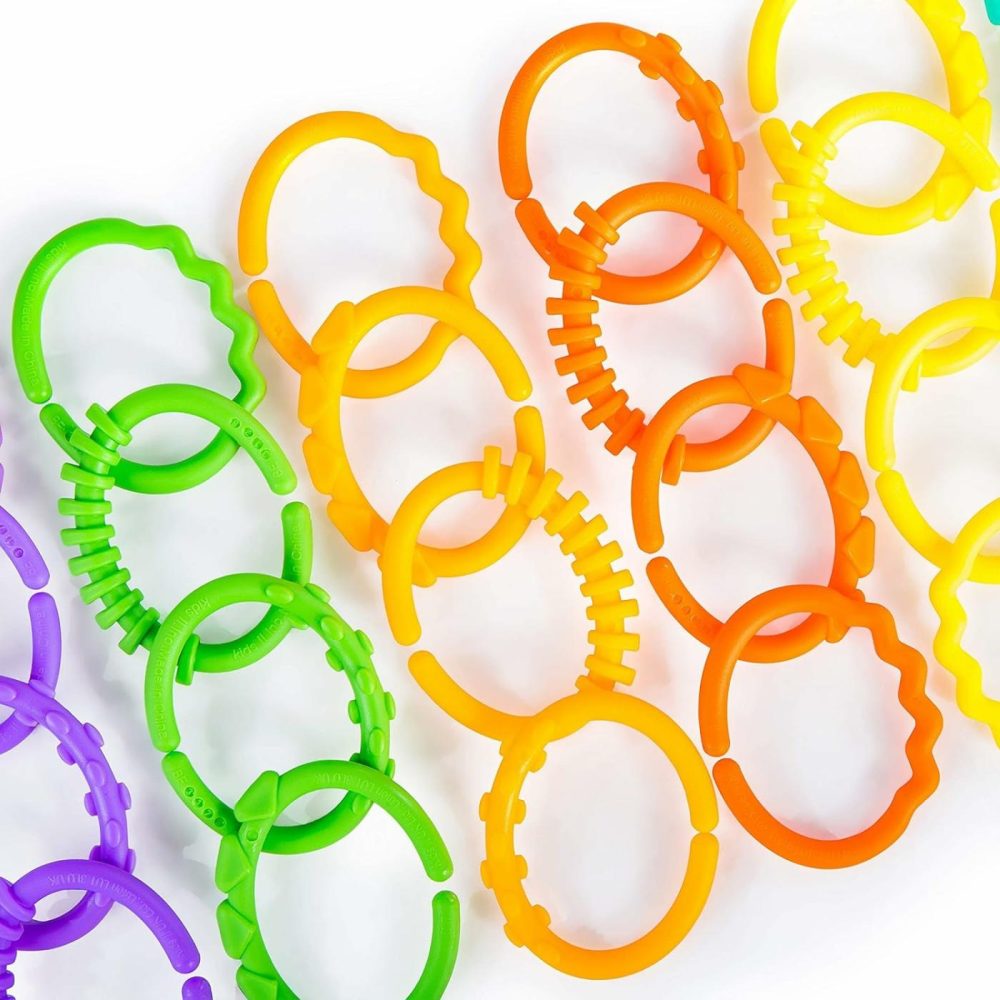 Lots Of Links Rings Toys For Stroller Or Carrier Seat  Bpa-Free  Ages 0 Months Plus  Multicolor  24 Count  |  Car Seat & Stroller Toys All Toys Car Seat & Stroller Toys