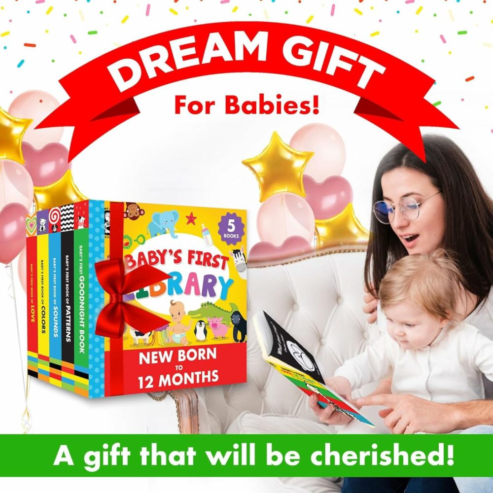 Madame Curie’s Baby’s First Library | Baby Toys  Gifts For 0-3-6 Months  0 To 1 Year Old| Baby Shower Gifts  Toddler Board Books | Newborn Girl & Boy  Infant Toys.  |  Sorting & Stacking Toys All Toys Sorting & Stacking Toys