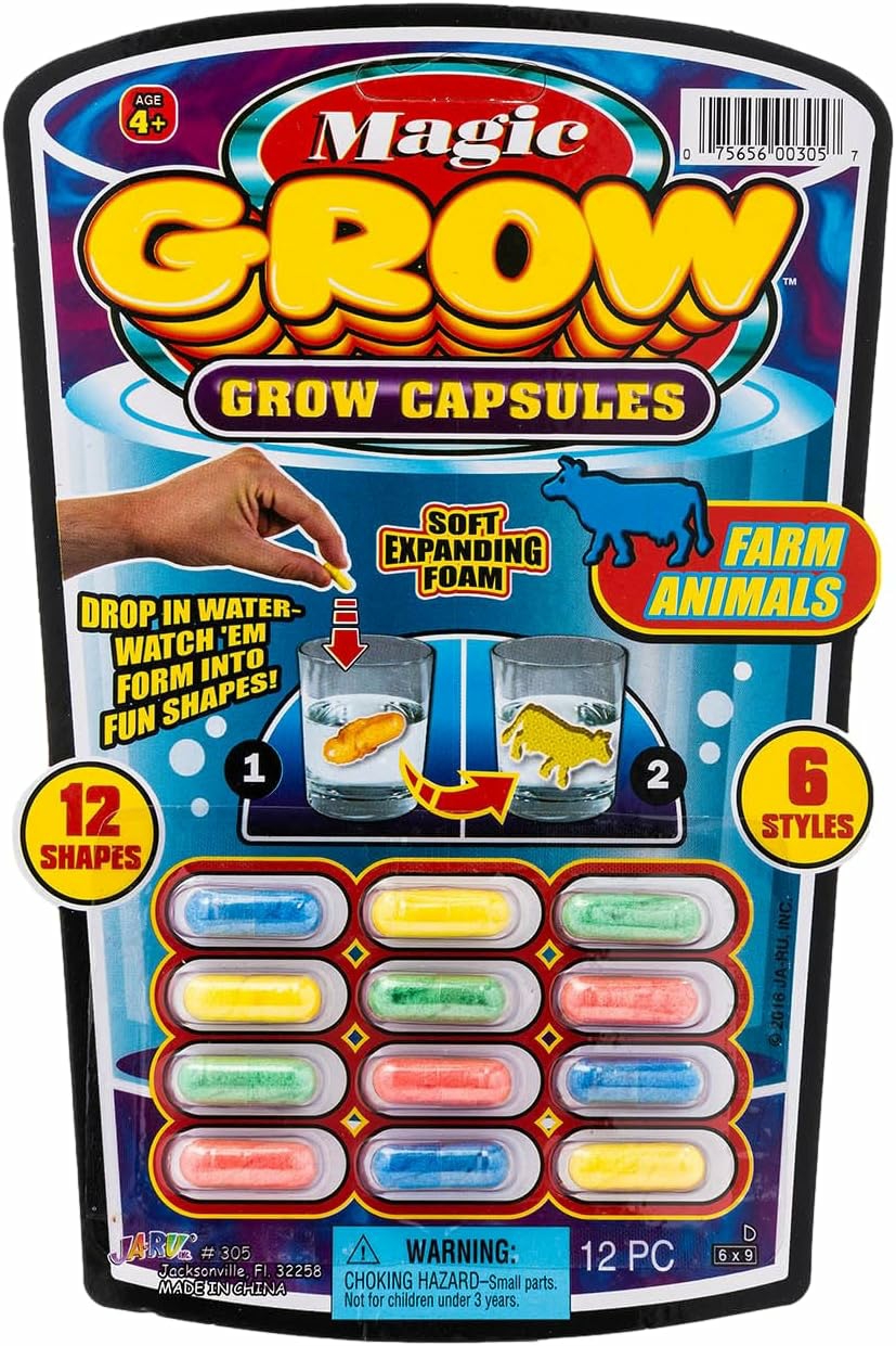 Magic Grow Capsules (12 Capsules/Assorted Style) Best Growing Animals Assorted Style Capsules Bath Toys For Kids. 305-1H  |  Bath Toys All Toys Bath Toys