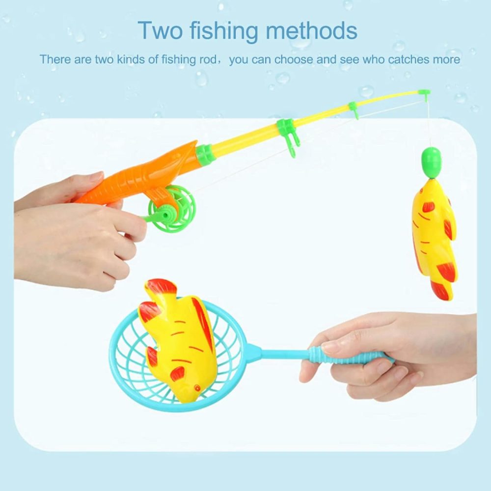 Magnetic Fishing Game 45 Pc Ocean Sea Floating Fish Colorful Animals With Net Portable Storage Bag Bathtub Game For Age 3 4 5 6 Year Kids Toddler(Xx-Large Set)  |  Bath Toys All Toys Bath Toys