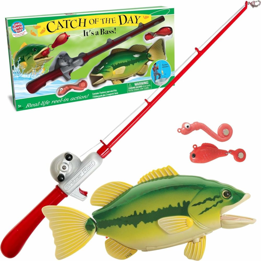 Magnetic Fishing Game  Catch Of The Day Bass Fishing Toy For Kids Ages 3+  Includes Kids Fishing Pole And 1 Fish For Toddler Bath Toys  Water Fish Toys For Pools & Tubs  |  Bath Toys All Toys Bath Toys