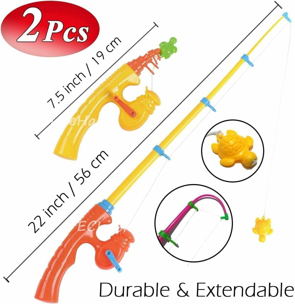 Magnetic Fishing Toy Pole 2 Pack For Replacement – No Fishes Are Included – Bathtime Carnival Toddler Education Teaching – Fishing Poles Rod (X-Large)  |  Bath Toys All Toys Bath Toys