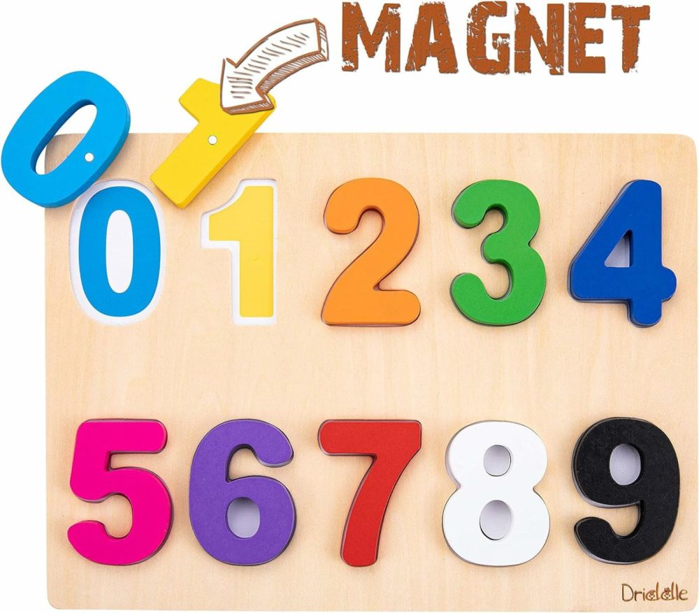 Magnetic Wooden Educational Number Puzzle – Learn Numbers & Color Recognition Toy – Toddler Preschool Game – Kids Montessori Education  |  Sorting & Stacking Toys All Toys Sorting & Stacking Toys