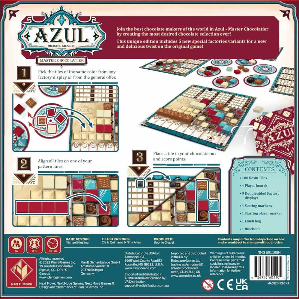 Master Chocolatier Board Game – Craft The Ultimate Chocolate Selection! Tile-Placement Strategy Game For Kids And Adults  Ages 8+  2-4 Players  30-45 Minute Playtime  Made By Plan B Games  |  Sorting & Stacking Toys All Toys Sorting & Stacking Toys