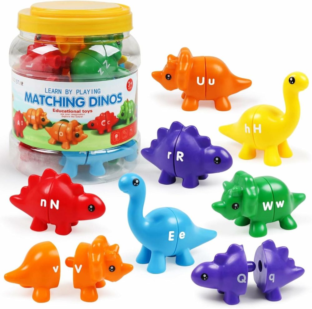 Matching Letters Counting Dinosaur Toys With Double-Sided Abc Alphabet Preschool Learning Uppercase Lowercase Sensory Sorting Educational Montessori Toy Sets For Kids Toddler Aged 3+ Years Old…  |  Sorting & Stacking Toys All Toys Sorting & Stacking Toys