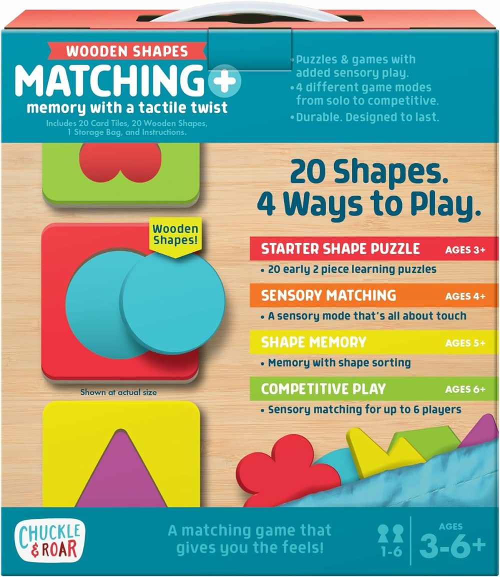 – Matching+ Wooden Sensory Shapes – Logic Puzzles – Premium Wood Construction – Flat Board Puzzle Pieces For Ages 6 And Up  |  Sorting & Stacking Toys All Toys Sorting & Stacking Toys