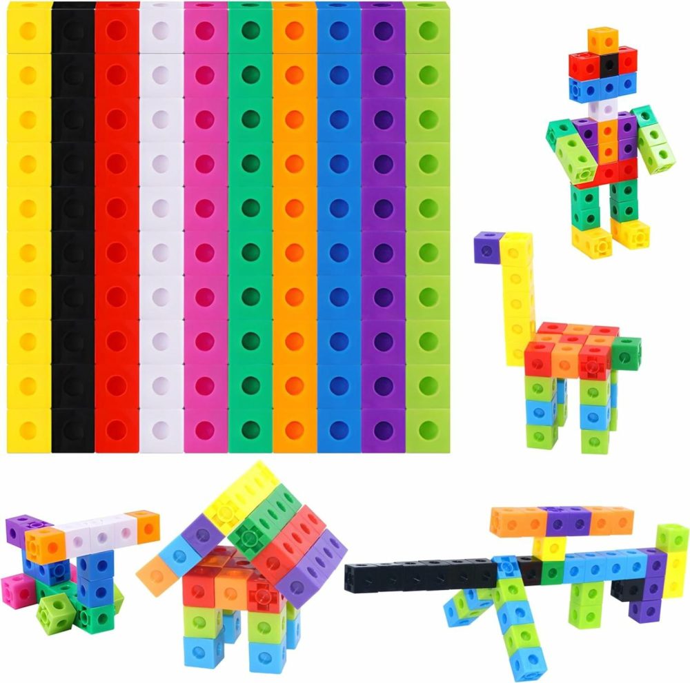 Math Linking Cubes  Set Of 100 Math Cubes Manipulative Connecting And Counting Snap Blocks For Early Math And Construction  Educational Toy For Preschool  Kindergarten  Homeschool  |  Sorting & Stacking Toys All Toys Sorting & Stacking Toys